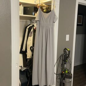 Grey long dress with slit